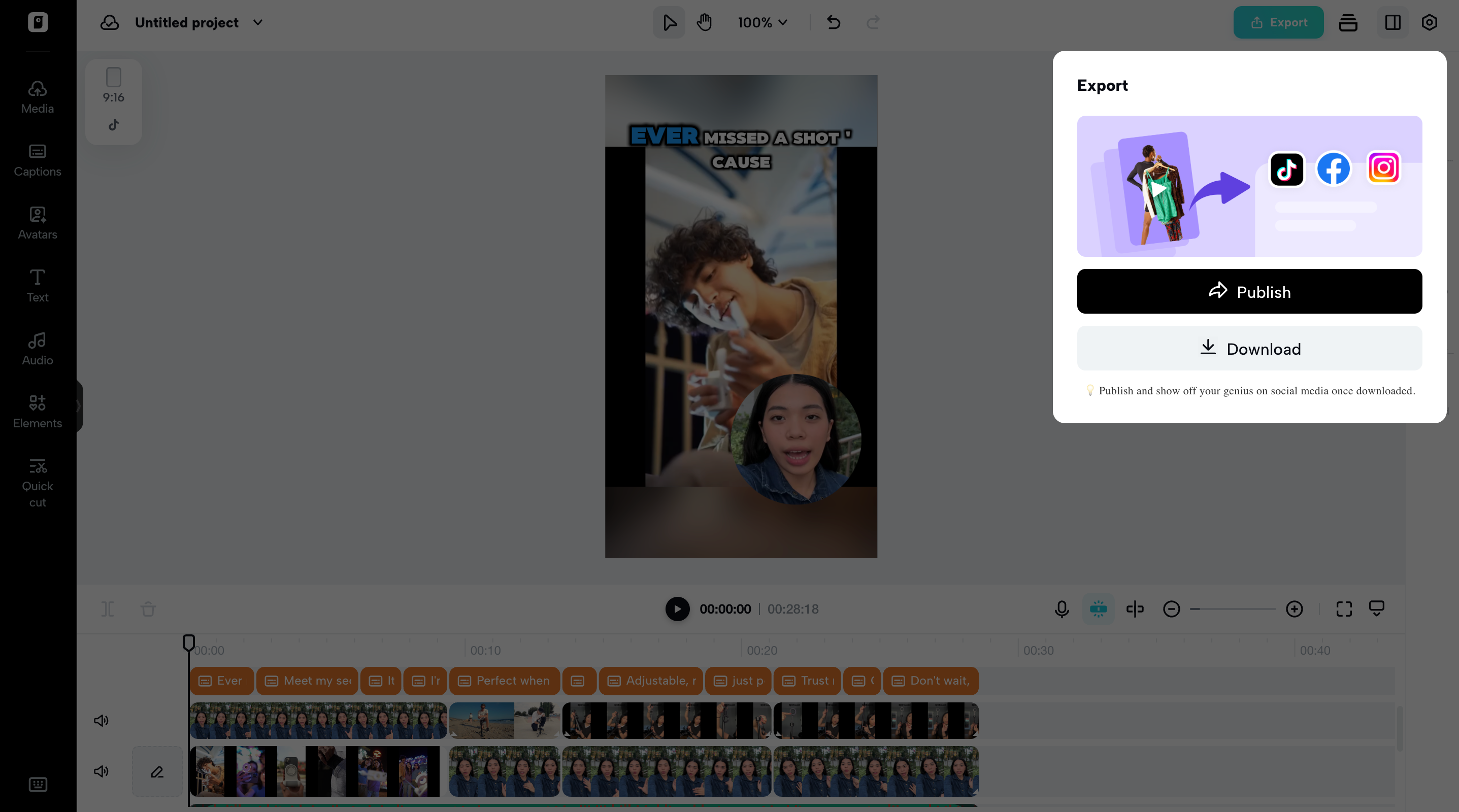 I-export ang iyong video