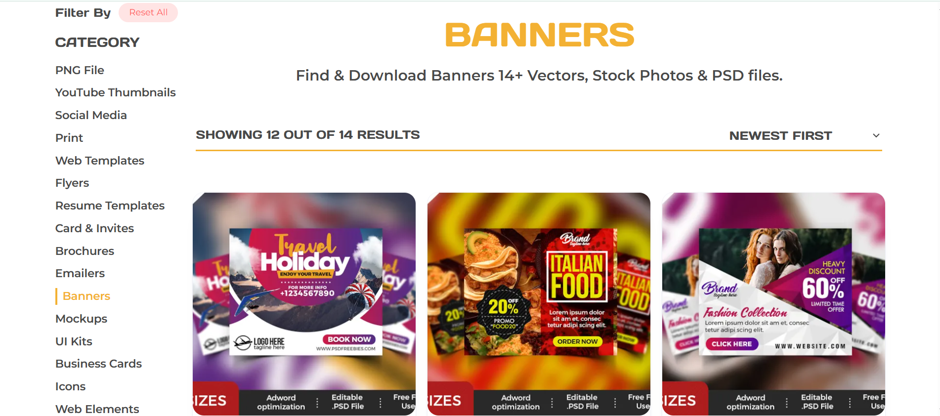 PSD Freebies - an online platform to get free PSD templates