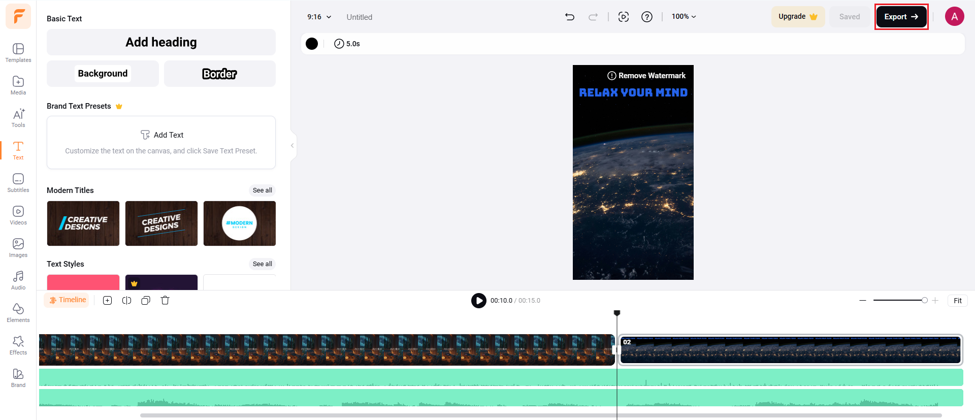 Export video