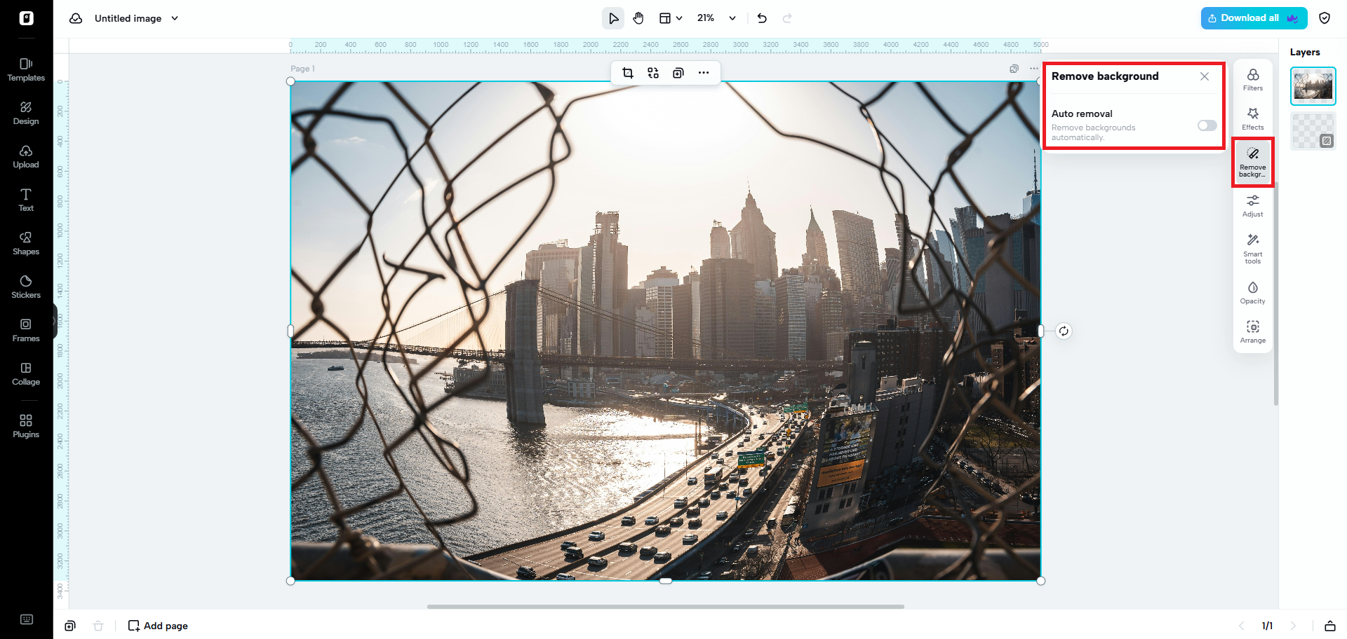 Supprimez l'arrière-plan de votre photo.