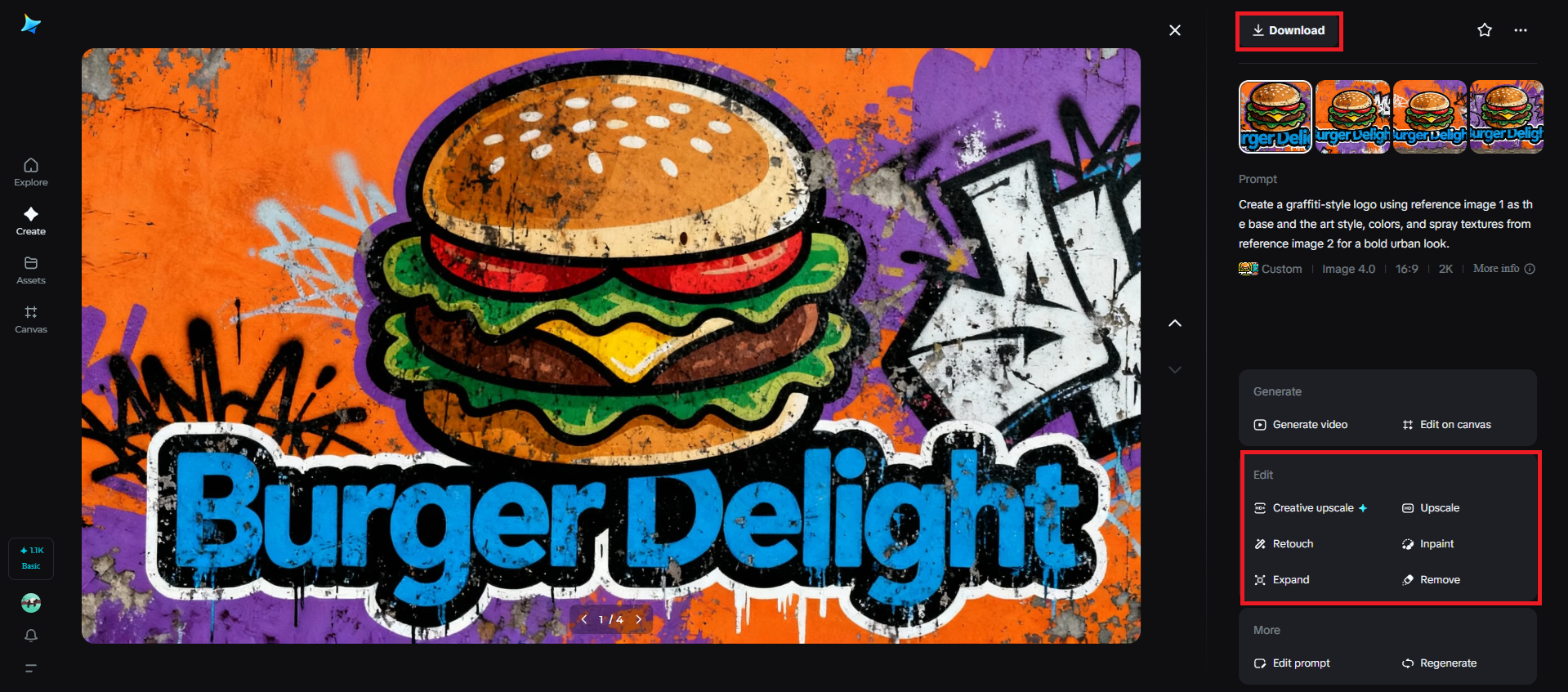 Review, refine, and download your logo