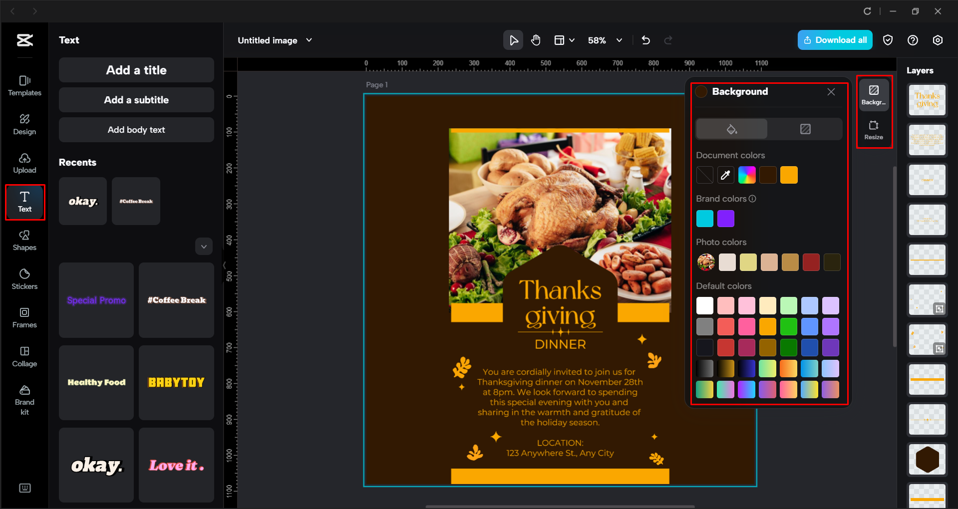 Adjusting the Instagram post in the CapCut desktop video editor