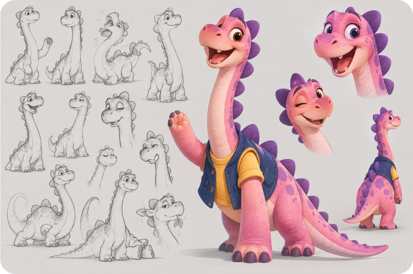 Create dinosaur characters for stories