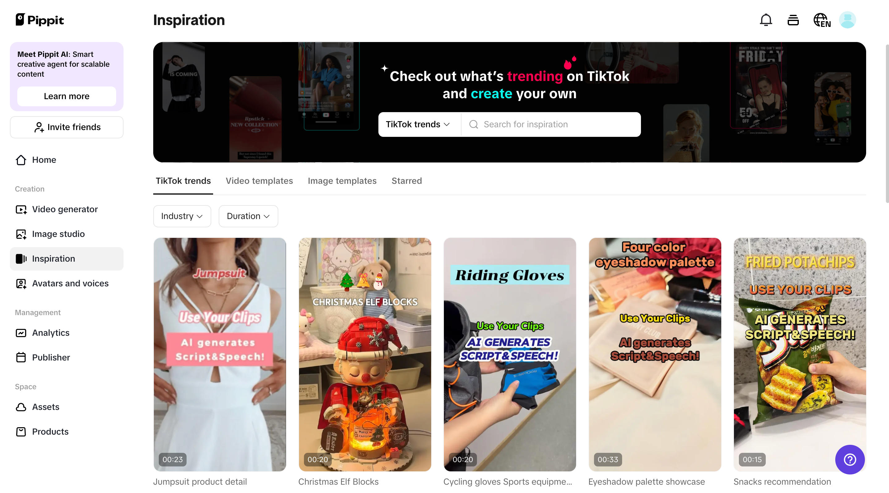 Preset template for videos and images