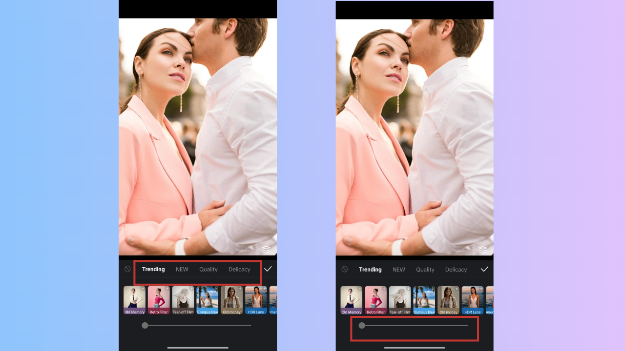Piliin ang filter at i-customize.