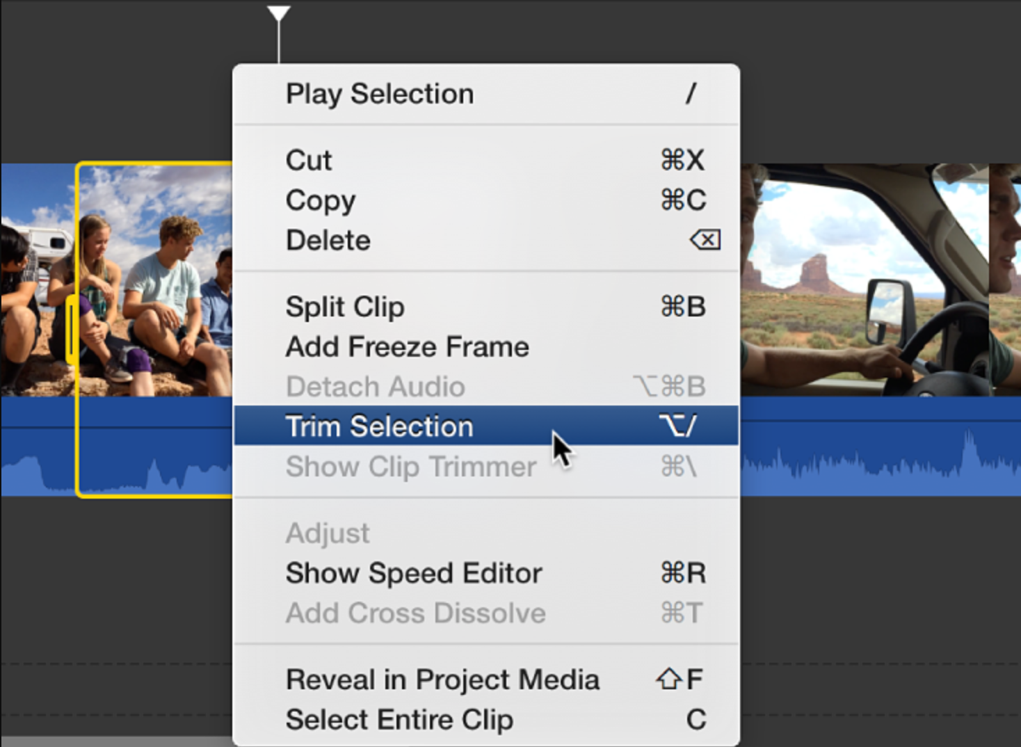 Using iMovie to split a movie