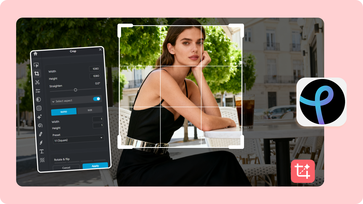 how to crop a image in pixlr