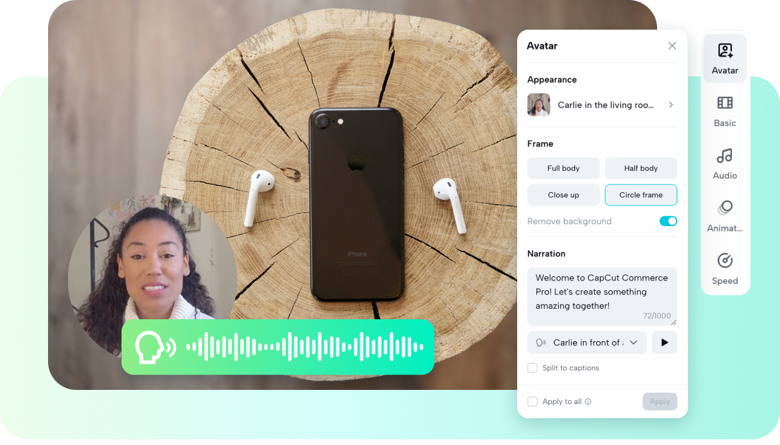 Personaliza las opciones de voz y avatar de IA para la marca