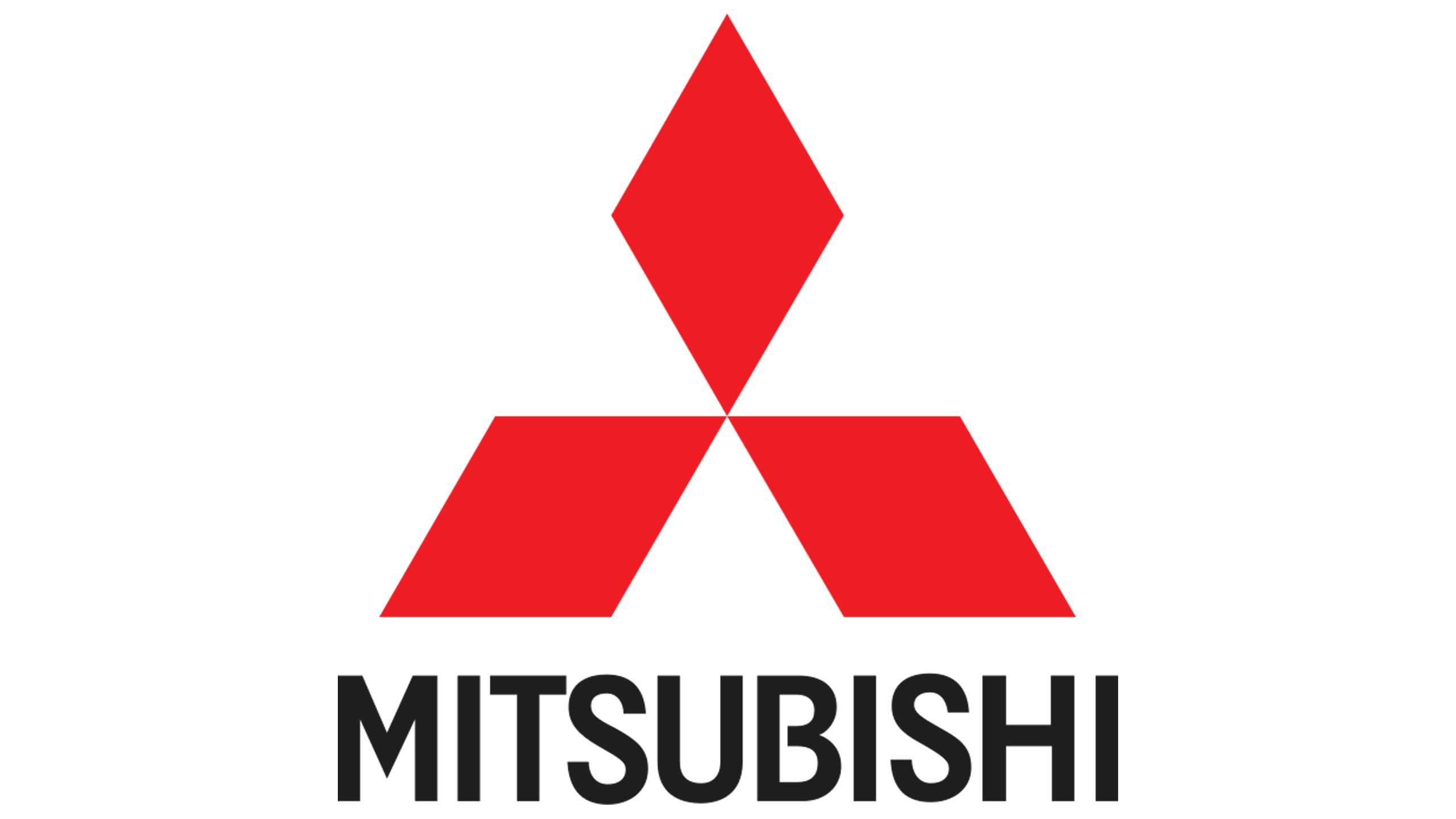 Formas de diamante simétricas com logotipo da Mitsubishi