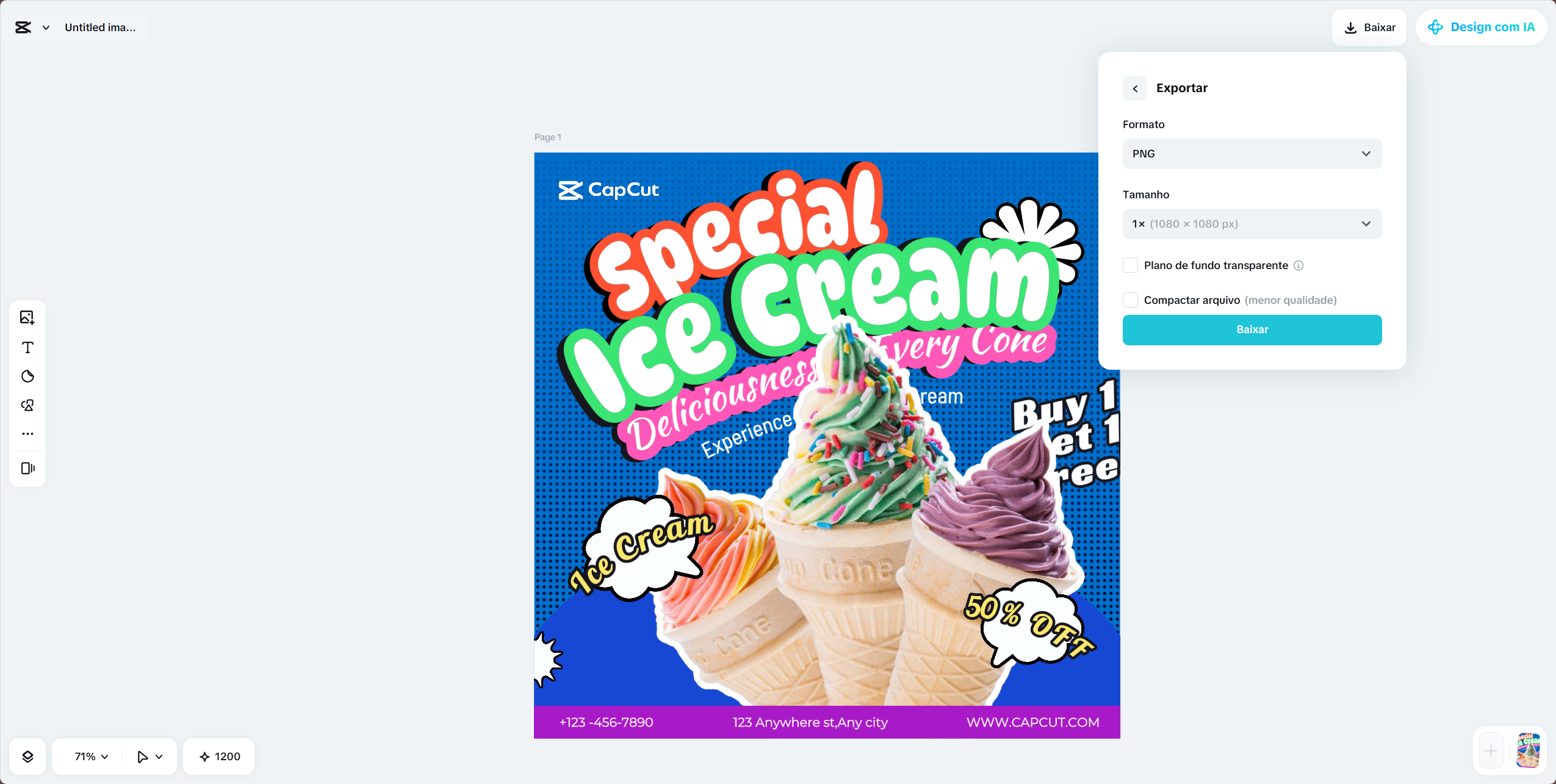 Quality settings in export