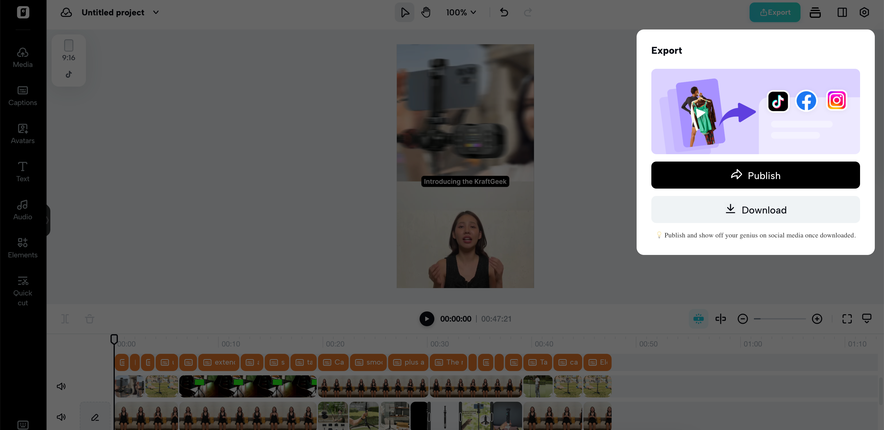 Export and share