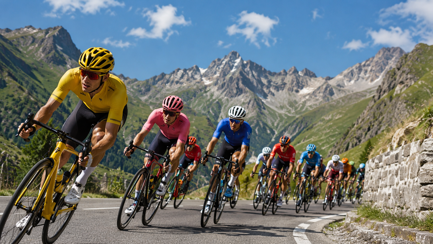 Dreamina Tour de France AI fordert Prompt-Beispiel 1: Mountain Stage Cyclist