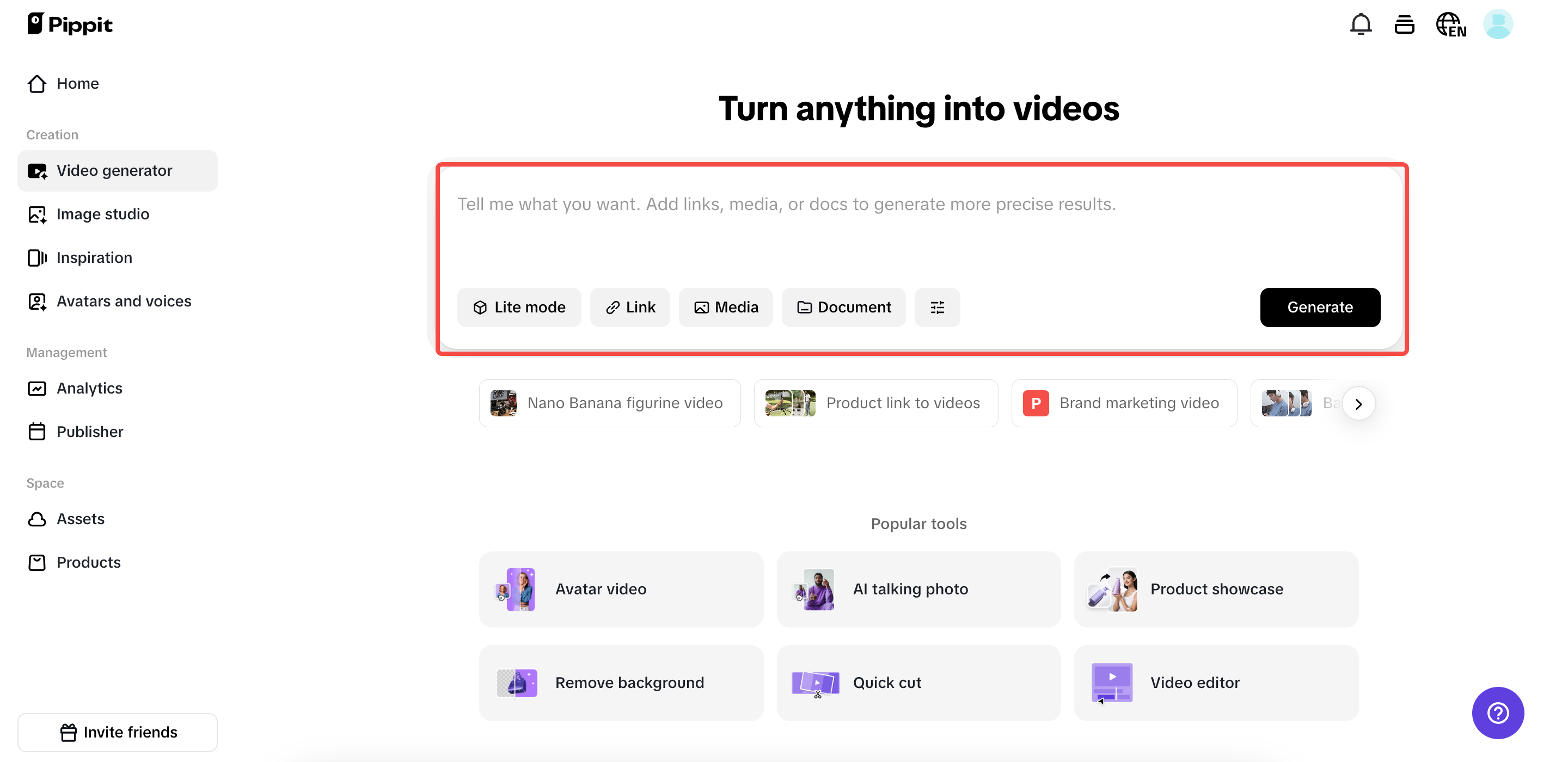 Enter your video prompt