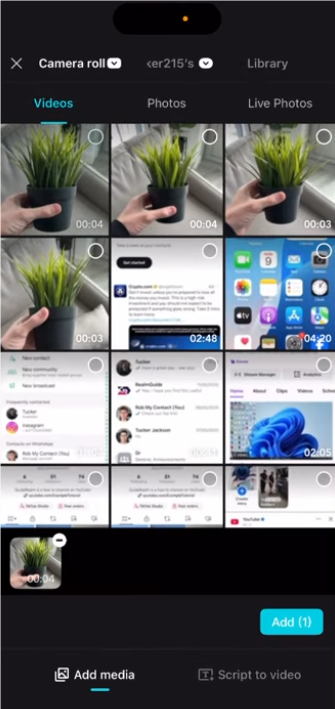 Adicionar Clipe de Vídeo ao CapCut no Celular