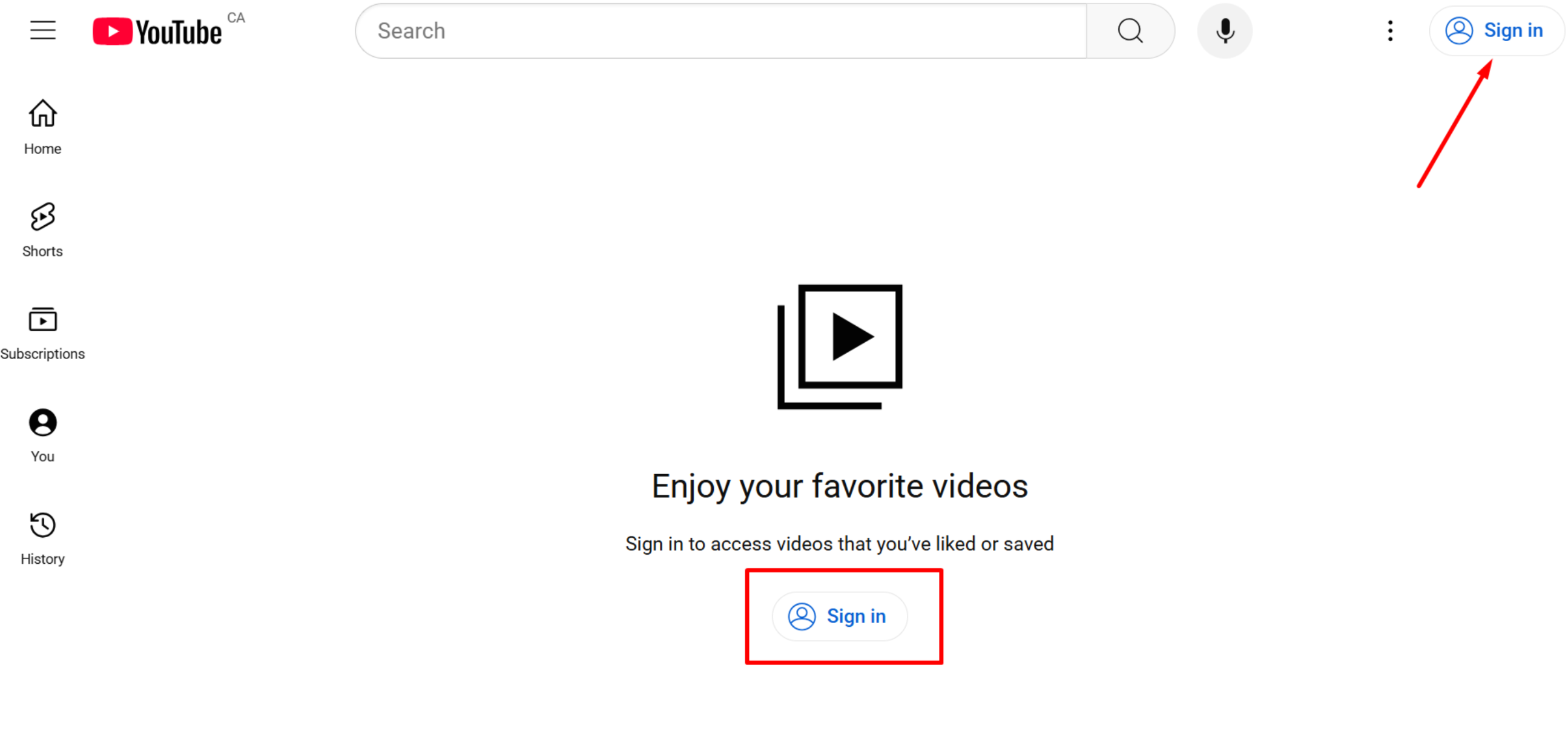 Sign in with a Google account on YouTube