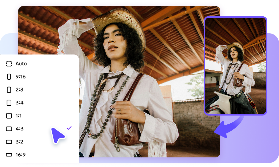 Опция соотношения сторон изображения в Pippit