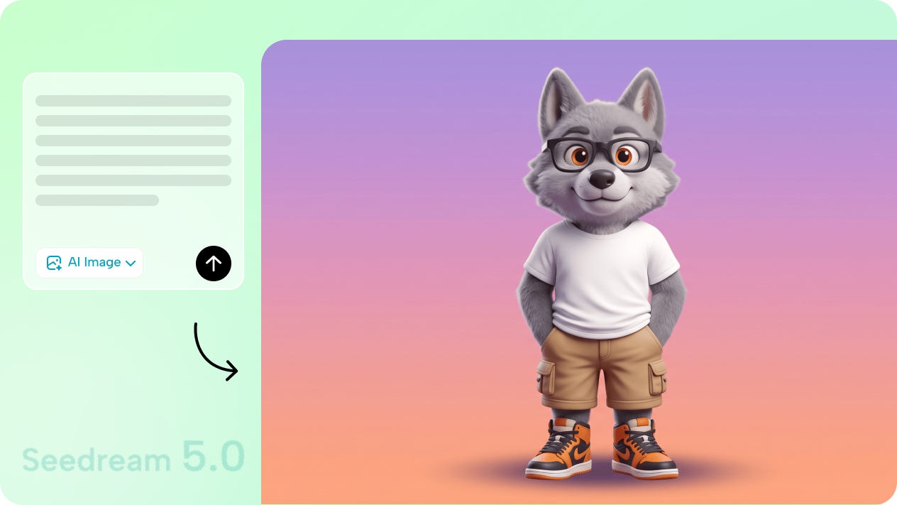 Generate any mascot character from a text prompt
