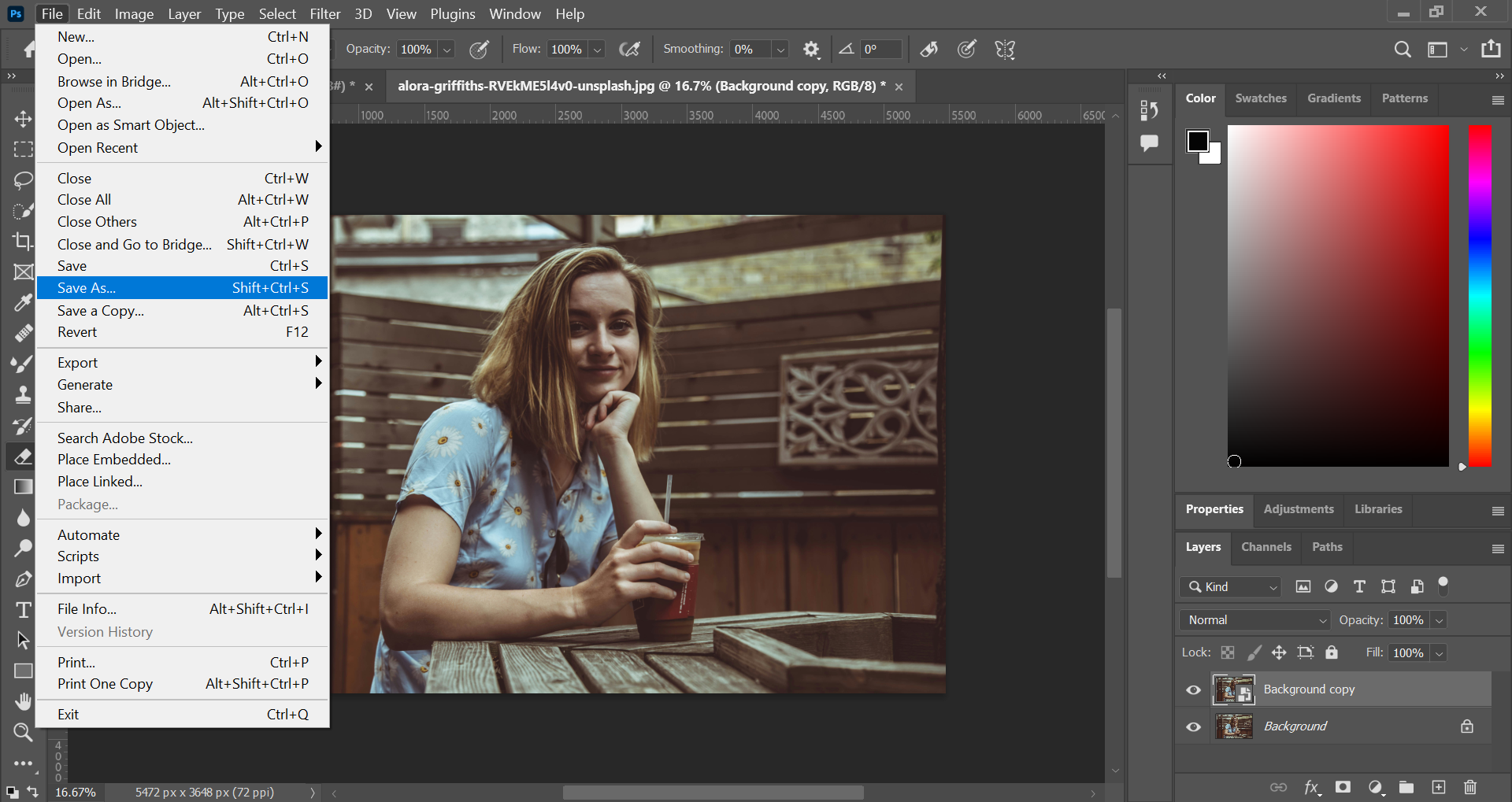 How to make image sharper in Photoshop and save