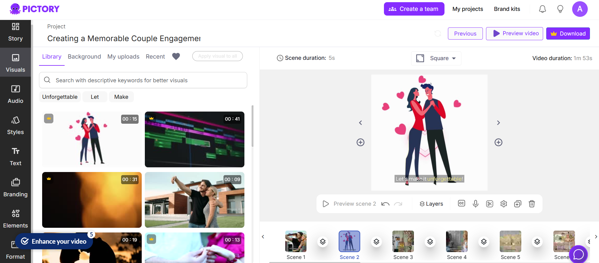 Pictory interface