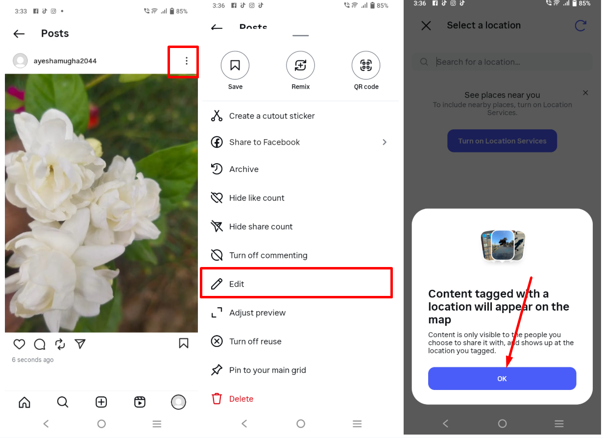 How to edit photos on Instagram after posting.