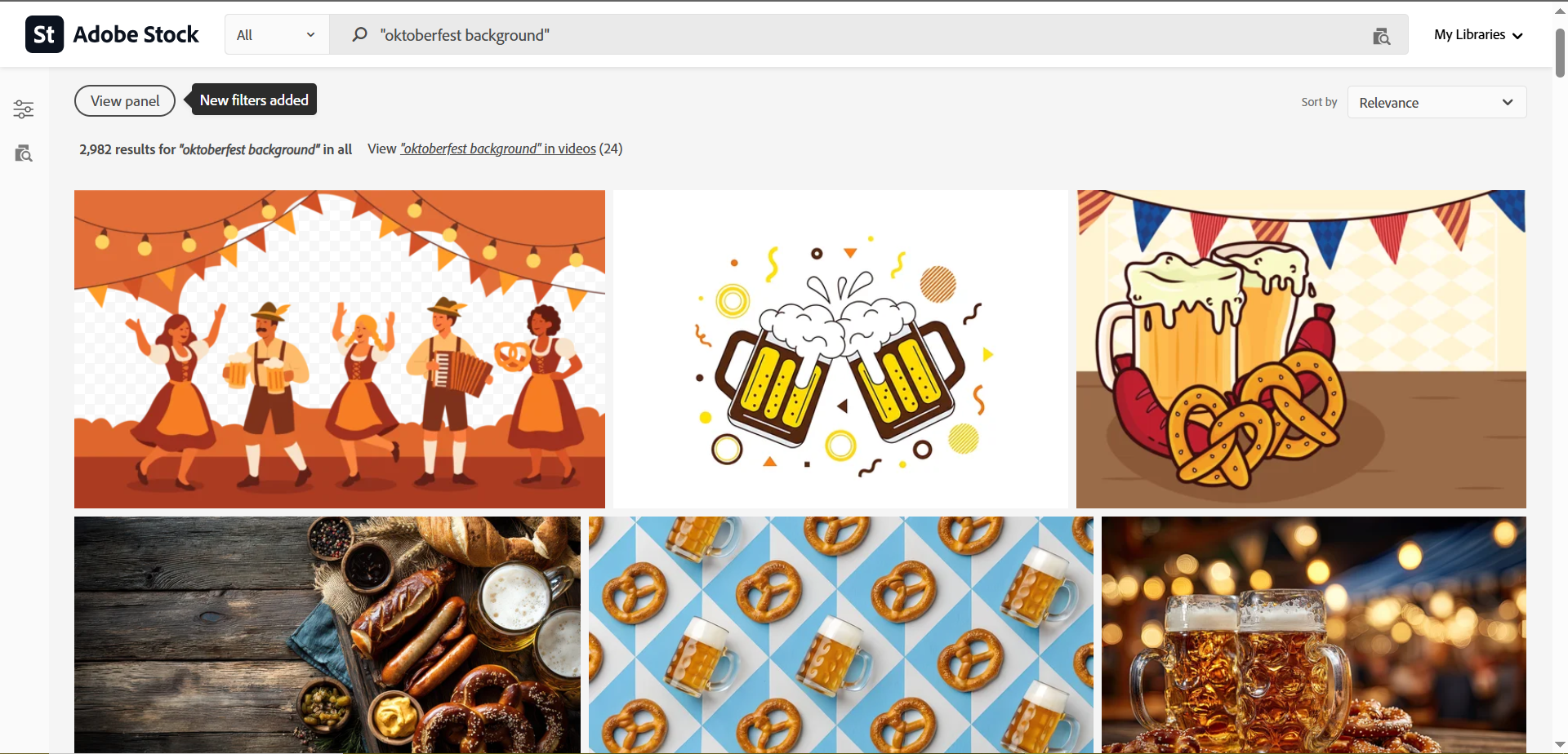 Screenshot showing Adobe's Oktoberfest background images interface
