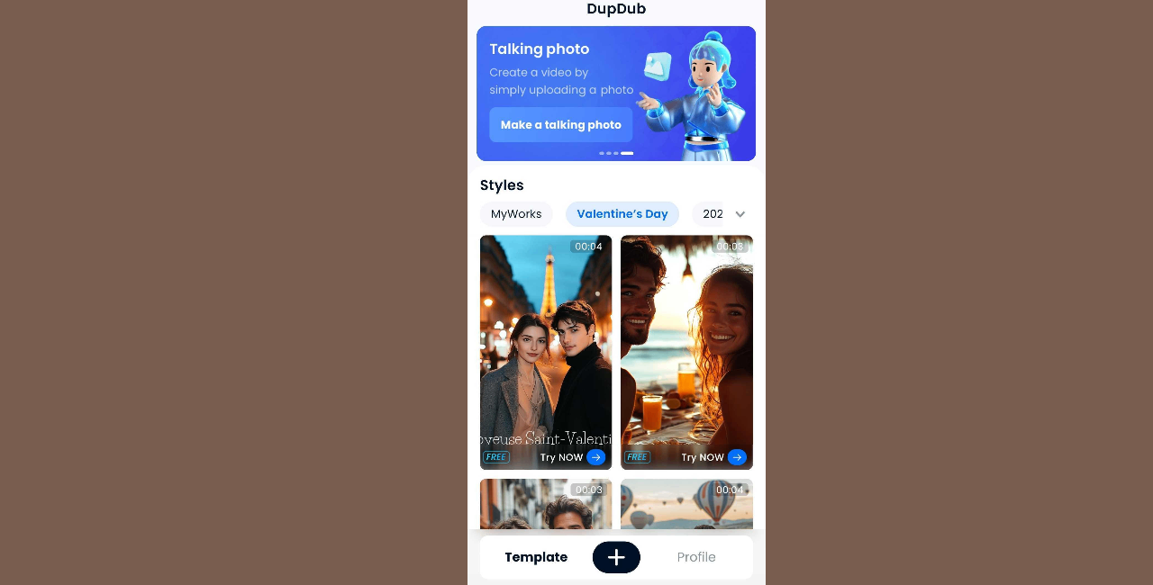 DupDub Lab AI make a photo talk app