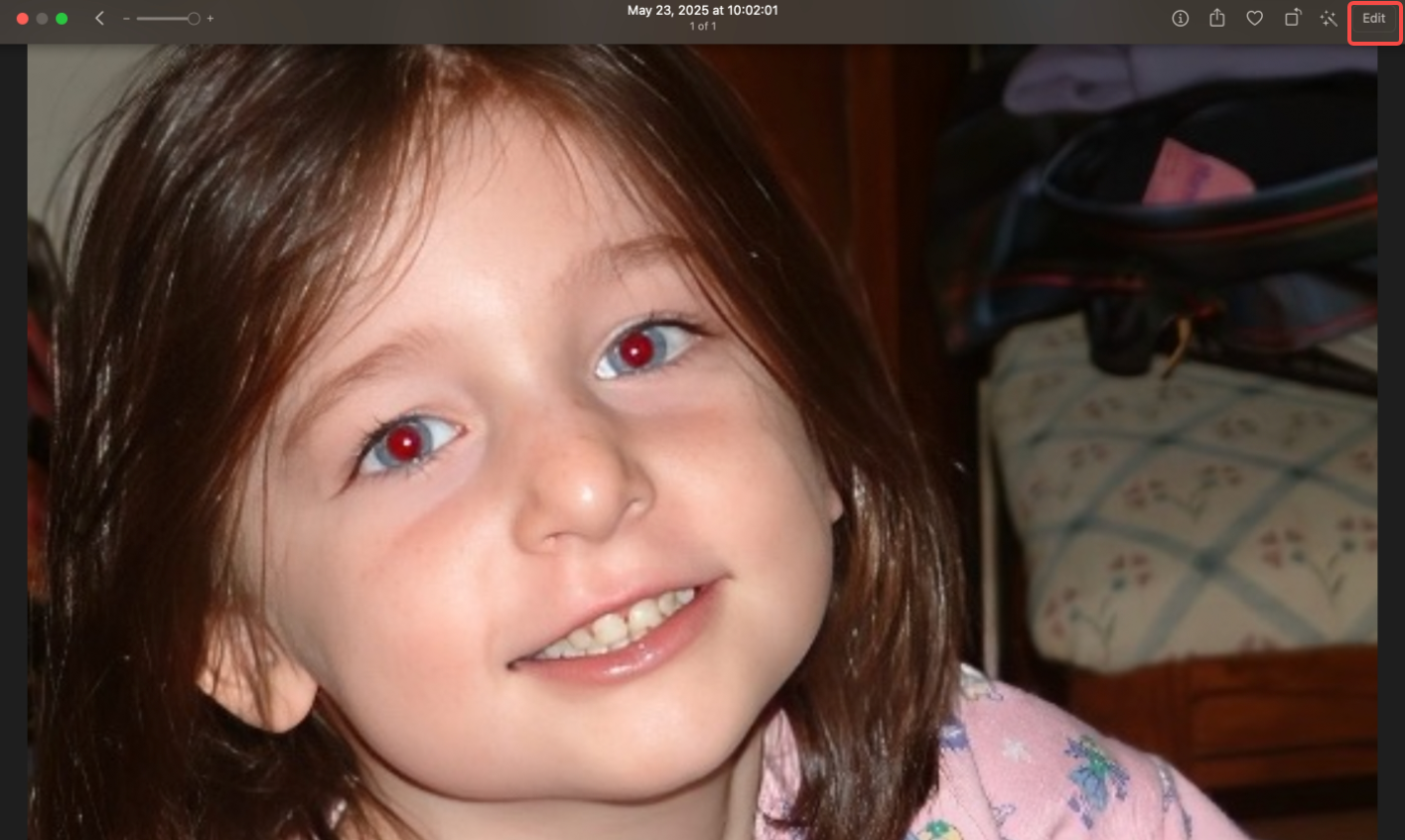 Select the image on the Photos app