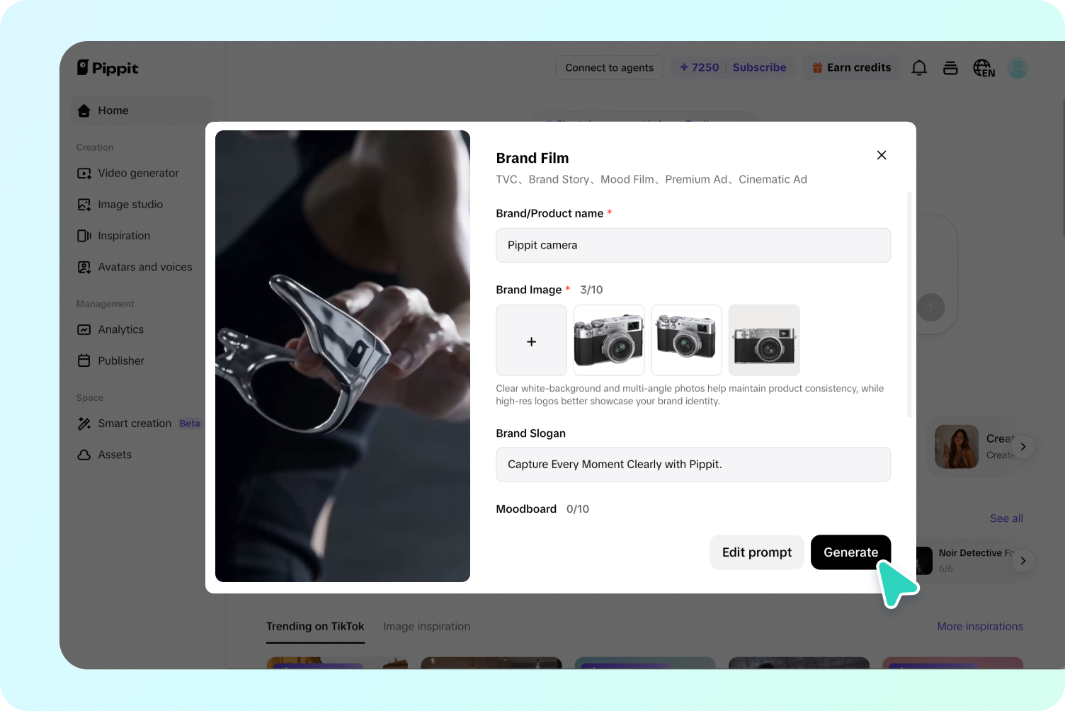 Step 2: Add brand details and campaign direction