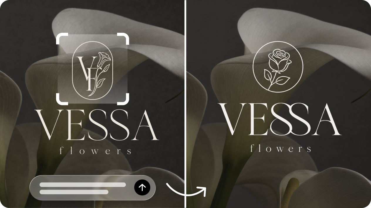 Refine every flower logo with interactive editing