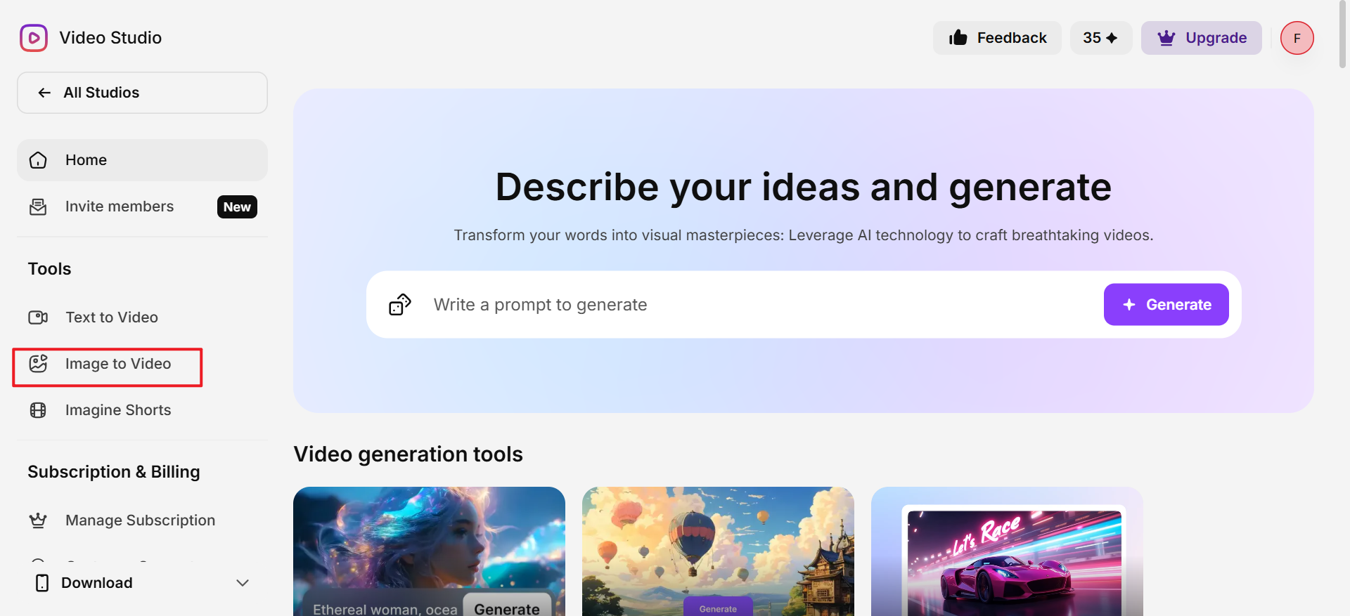 Klicka på Bild till Video