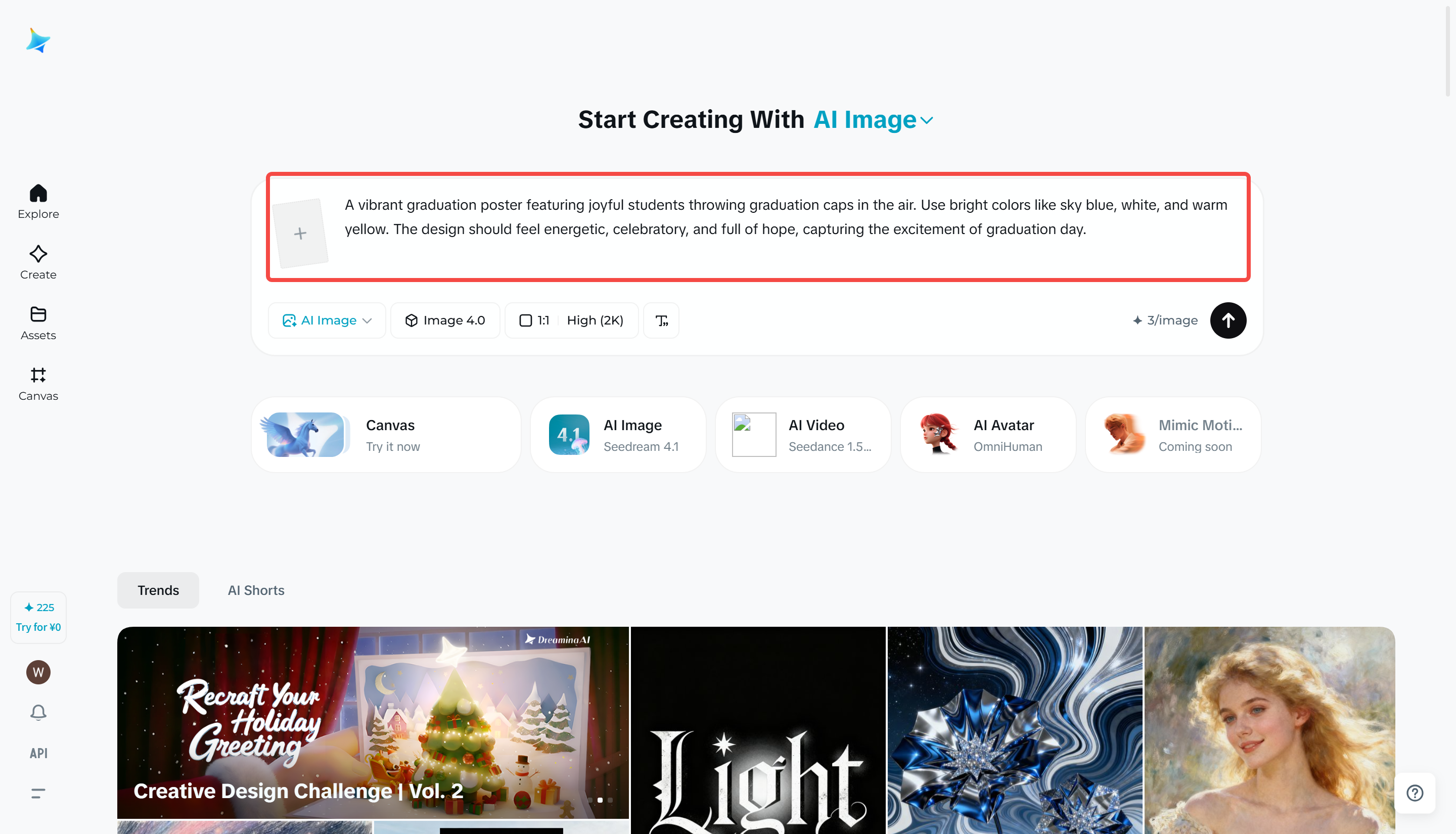 Escribe el cartel de graduación en Dreamina