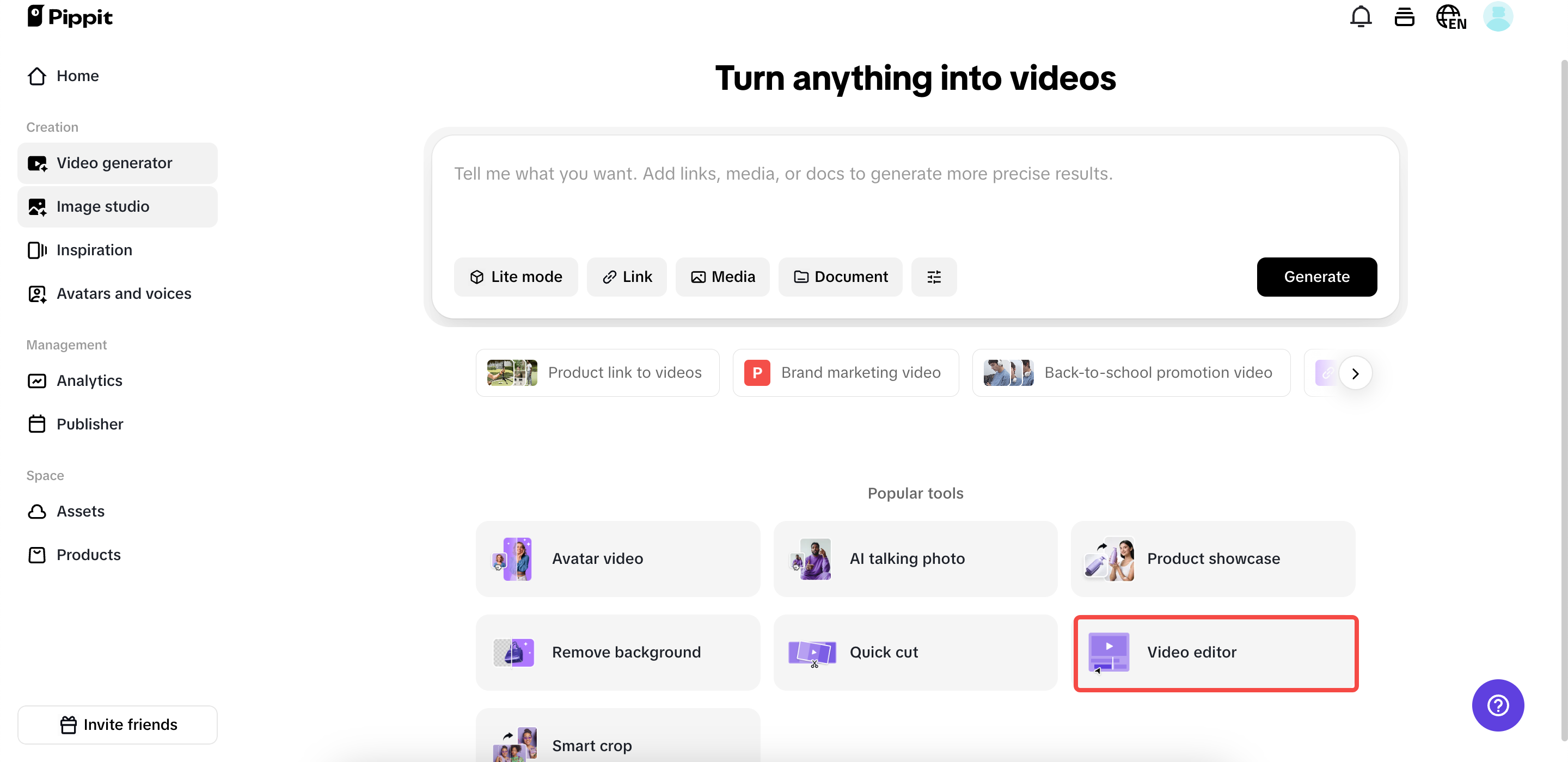 Buksan ang video editor