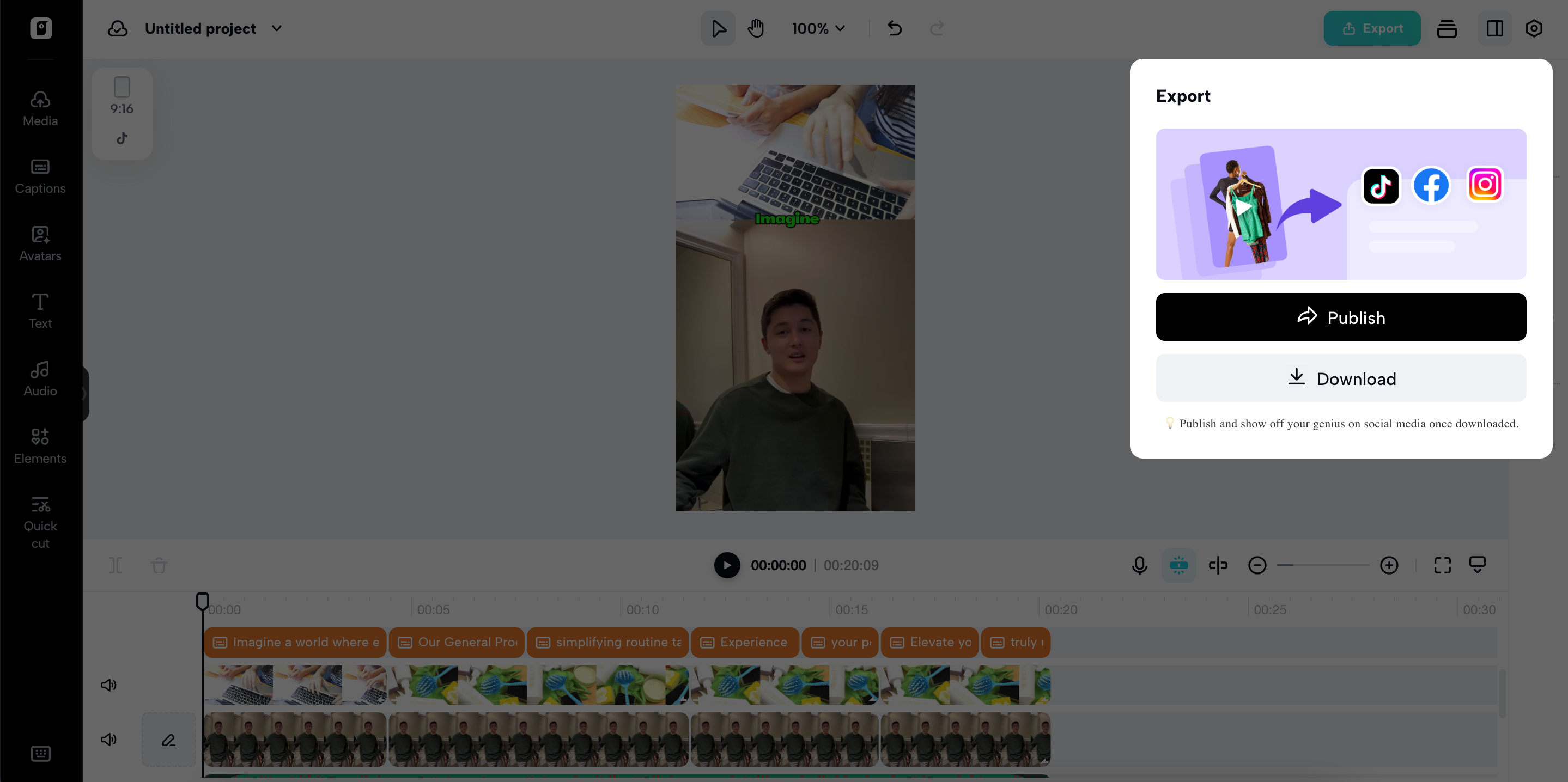 I-export ang iyong video