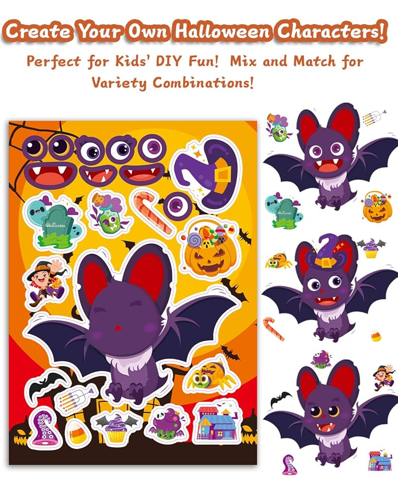Animal-inspired Halloween stickers