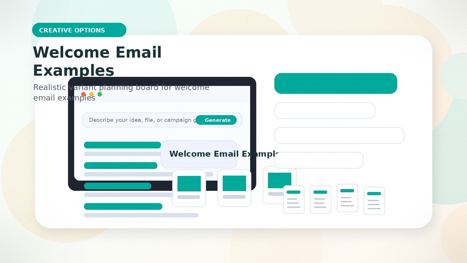 Welcome Email Examples realistic creative options visual for welcome email examples