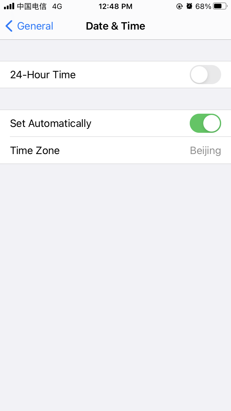 הגדרת זמן אוטומטית במערכת iOS