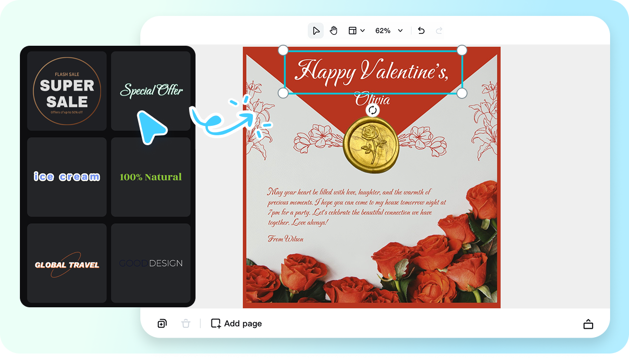 Customizable invitation templates