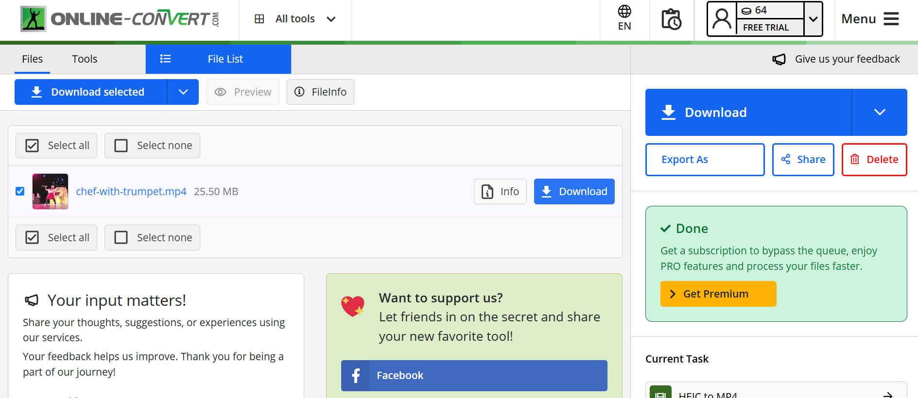 Convert HEIC to video with Online-Convert
