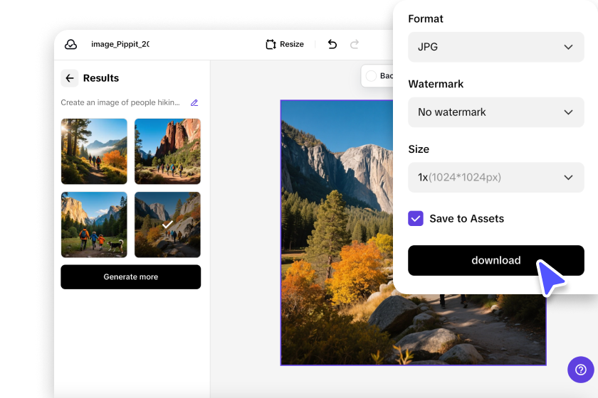 Export your hiking image