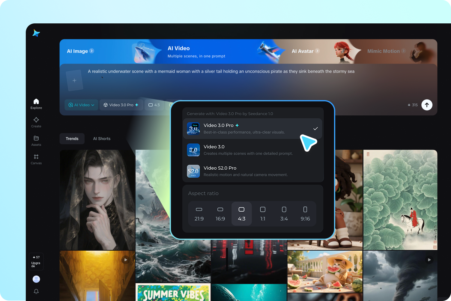 Gere seus vídeos com IA.