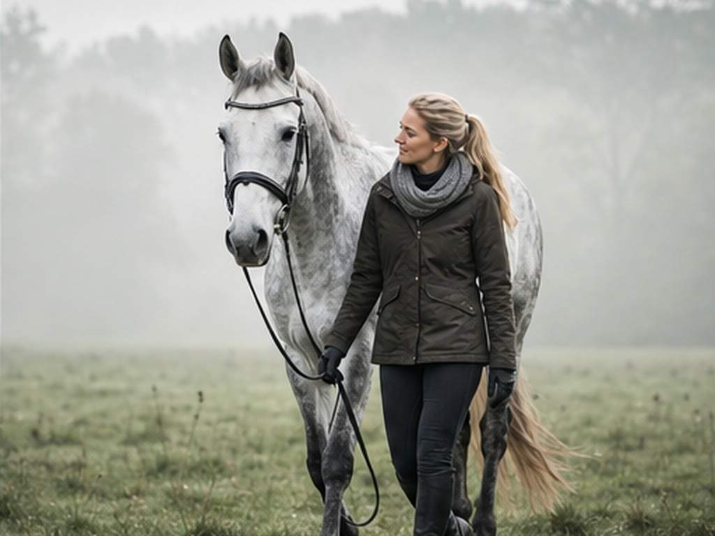 Instagram Horse Photo Editing Uppmaningar snabbt exempel 3 - Dimmigt fältkompanjon