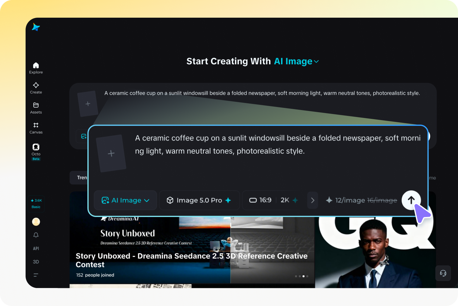 Write your prompt and generate an image