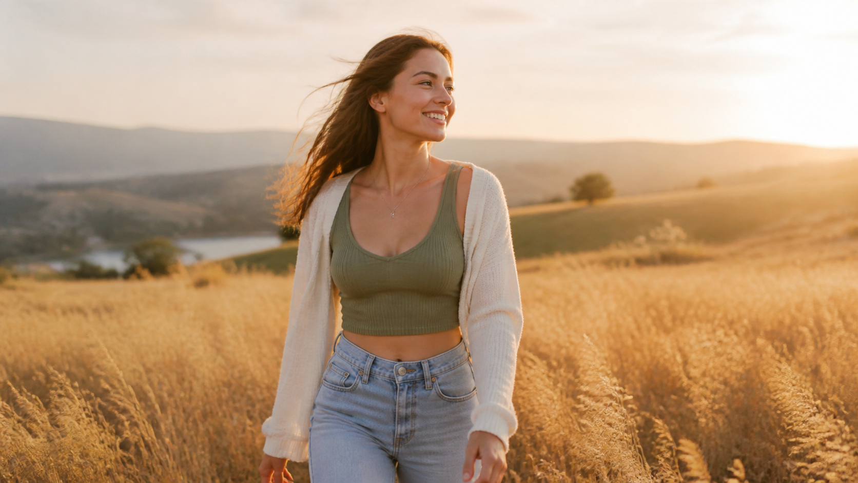 Golden-hour field portrait