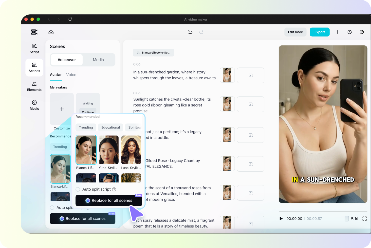 Customizing AI-generated UGC ads with CapCut