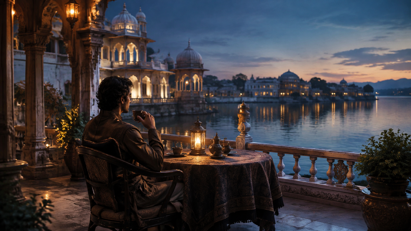 waterfront palace photo editing prompt feature — Refine and prepare the final output