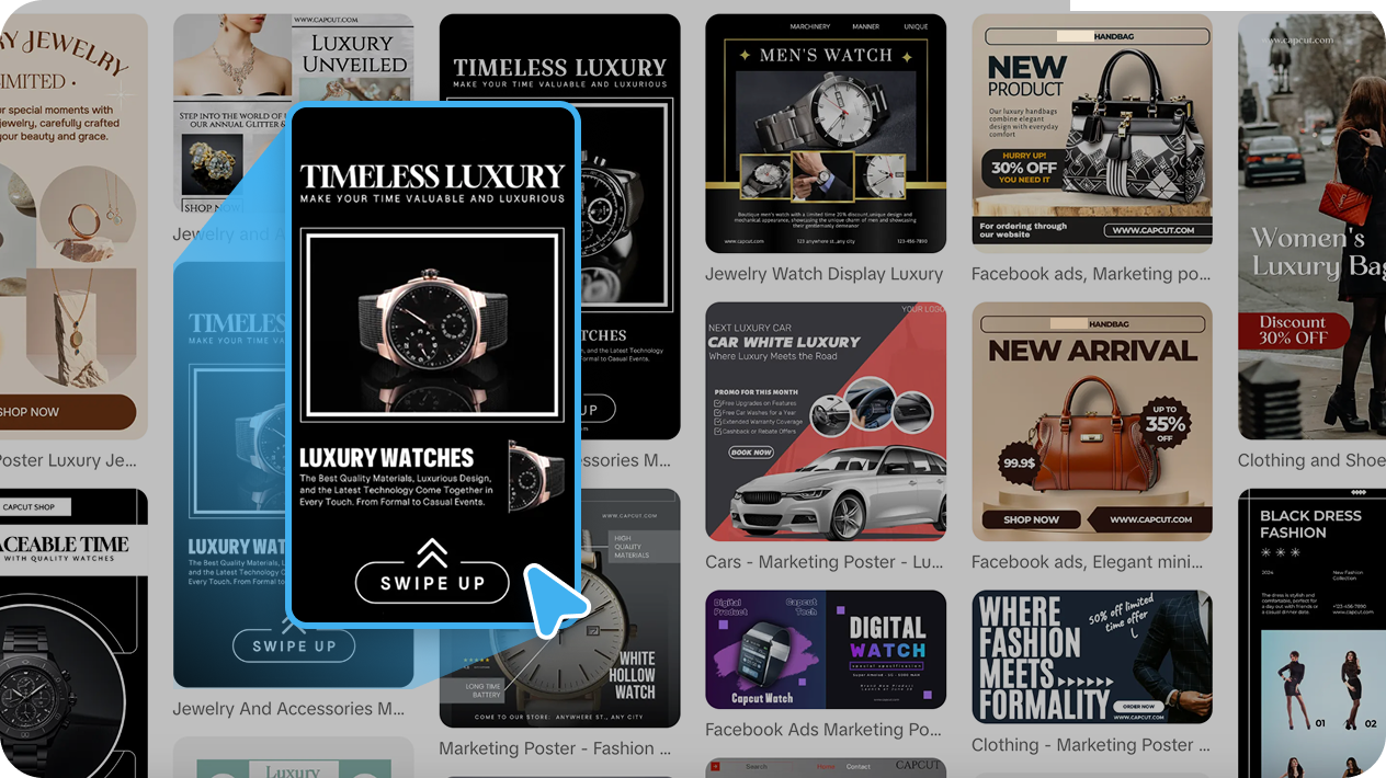 Modern watch design templates