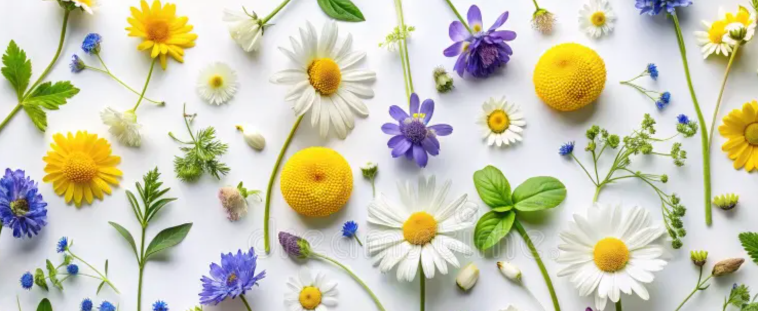 Spring cover photos for Facebook: Floral flat lay design