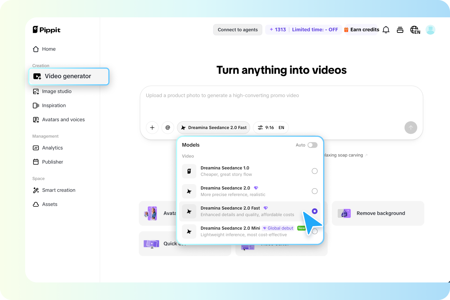 Step 1: Create a video with AI Video Generator