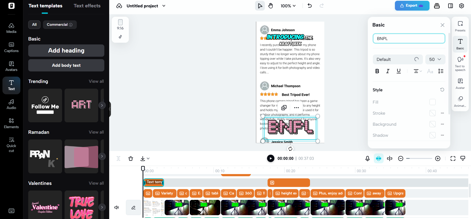 Recurso de sobreposição de texto