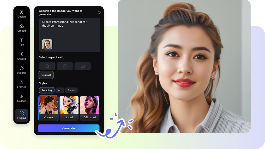 Transform images into professional headshots